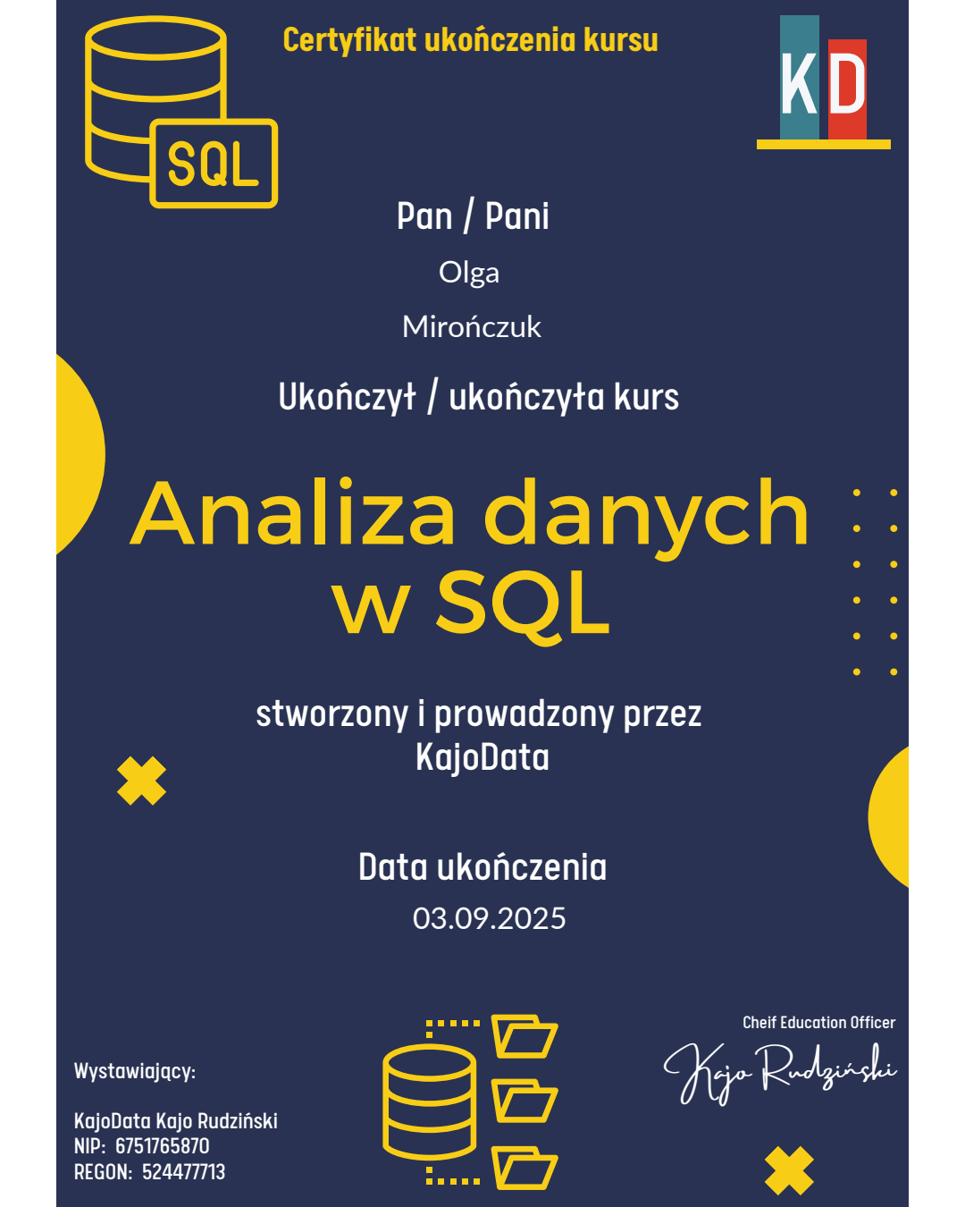 Analiza danych w SQL